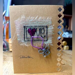 💕🦋Hand-painted with butterfly charm love card